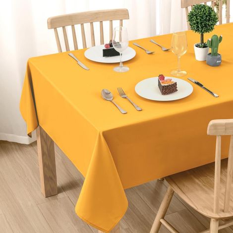 Tischdecke 140x220cm Gelb Wetterfest Abwaschbar Rechteckig Polyester