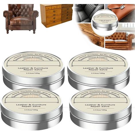 Lot de 4 baumes réparateurs pour cuir et autres meubles, produit de polissage, pour canapés et sièges auto (1/5)