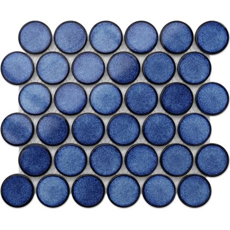 Mosaïque en céramique sur maille pour salle de bain ou cuisine 30.6 cm x 26.5 cm - Ocean Breeze (1/5)
