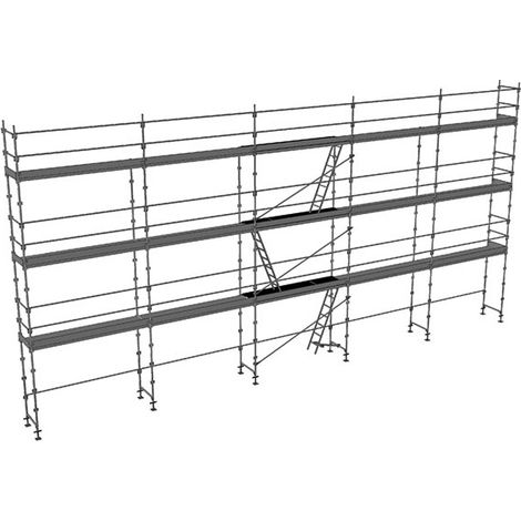 Gerüst 128m² - Stellrahmen + Gerüstböden + Leisten + Bordbretter - DUO128-SPP