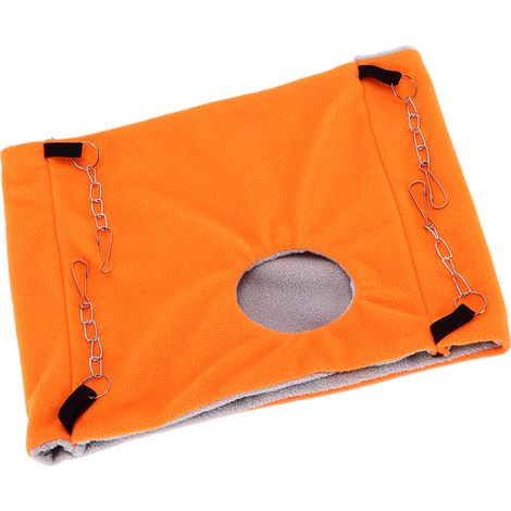 Gemütliches, wärmendes Plüsch-Hängennest für Käfige, Doppellagige Hängematte für Hamster, Kalter Winter, Orange (1/5)