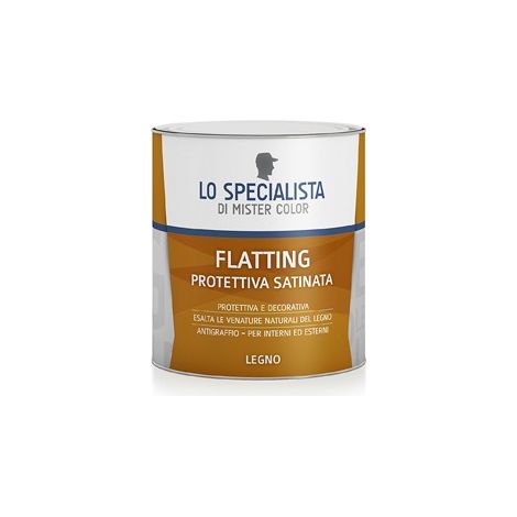 Flatting protettivo satinato all acqua 0,75 lt legno
