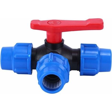 Vanne À Bille D'arrêt,40mm Robinet À Tournant Sphérique À Trois Voies À Connexion Rapide PVC PE Tuyau À Interrupteur Rapide Connecteur en T (Size : 40mm)- (1/4)