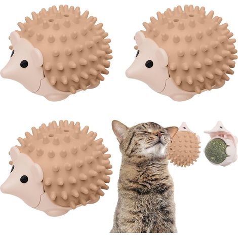 Juego de 3 piezas con juguetes de menta, cepillo autolimpiable para gatos (con caramelos de menta), juguetes para gatos (apropiados para gatos de interior), juego de 3 piezas. (1/5)