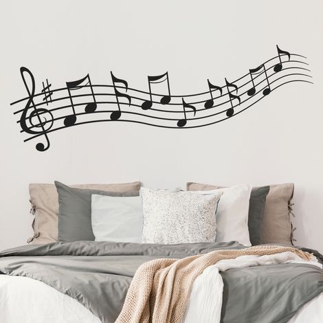 Sticker Mural - Portée musicale - 287x804 cm - Noir (1/3)
