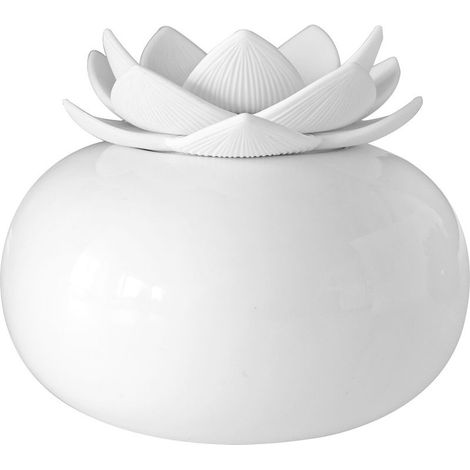 Diffuseur d'huiles essentielles en céramique, humidificateurs personnels petits pour bureau, humidificateur à ultrasons à brume fraîche USB Lotus mignon, 7 couleurs LED arrêt automatique (blanc (1/5)