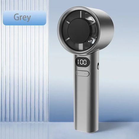 Ventilateur portable (gris), 120 vitesses de ventilation, rechargeable par USB. (1/5)