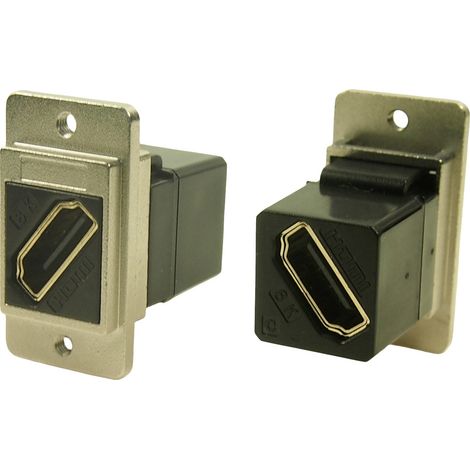 Cliff CP30788M3 HDMI-Adapter Buchse, Einbau   Nickel, Schwarz 1 St.