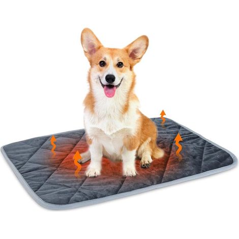 Coussin Auto-Chauffant pour Chat & Chien, Chiot Tapis Chauffant pour Animaux Lavable Anti-dérapant, Doux Peluche Couverture Thermique, Écologique Extra-Chaud Lit Matelas, L 70x48cm (1/5)