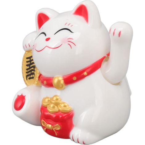 Nazalus-Sale Glückskatzen-Statue, chinesische Wohndekor-Akzente, Sammlerfiguren, solarbetriebene Glückskatzen-Dekoration