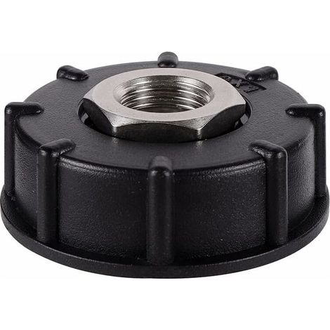 IBC S60X6 adaptateur de réservoir d'eau filetage grossier avec raccord de tuyau raccords de bec de valve en acier inoxydable (1/2" Filetage intérieur) (1/4)