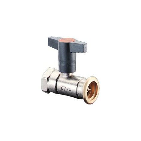 OVENTROP Pumpenkugelhahn Optibal P mit Innengewinde und Pumpenflansch PN 10, mit Sperrventil DN 32, Rp 1 1/4 x G 2, Messing, vernickelt, 1078172