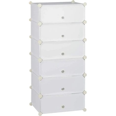 Armario estante mueble zapatero almacenamiento de plástico zapatos modulares 12 pares blanco 1300016612 (1/4)