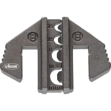 VIGOR Crimp-Einsatz B: für geschlossene, unisolierte Kabelschuhe von 1,5, 2,5, 6,0, 10 mm² (1/2)