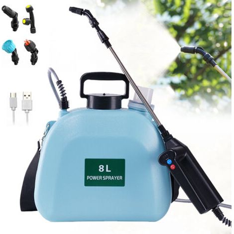 Pulverisateur Electrique 8L, 7.4V Pulverisateur de Jardin Puissant avec 4 Buses Reglables, 3 Vitesses de Pulverisation et Canne Telescopique, Pulverisateur a Pression pour Cour, Pelouse (1/5)