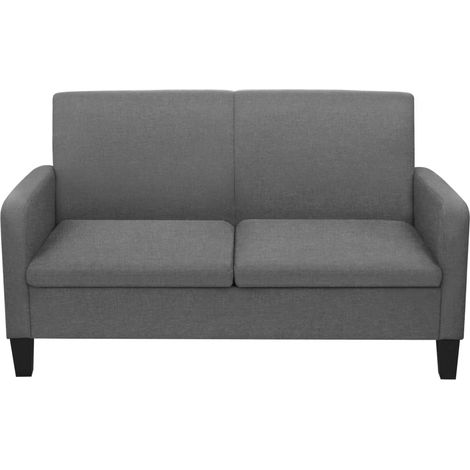 Divano 2 posti per soggiorno soggiorno interno casa 135 x 65 x 76 cm grigio scuro 020020585
