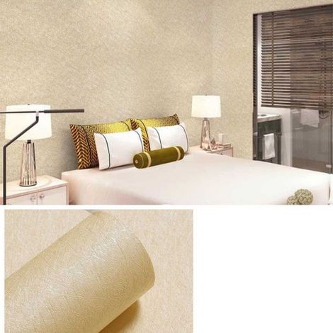 Papier peint autocollant gaufré - - Pelable - Amovible - Adhésif - Beige Soie - 40x299 cm - Facile à nettoyer (1/5)