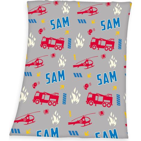 Herding Coperta in Pile, Sam il Pompiere, 130 x 170 cm, Si Illumina al Buio, Glow in the dark, 100% Poliestere, Pile (1/2)