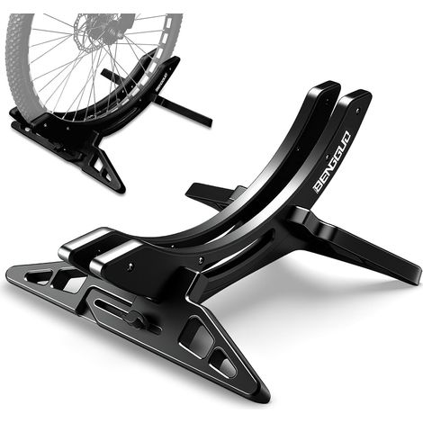 Support Vélo Sol Range 25-80mm, Largeur Réglable VTT Râtelier Vélo Support Stationnement Assemblé Pneu Avant Arrière Vélo Route Antidérapant Vélo Course (1/5)