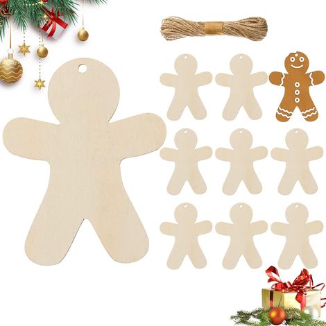 Découpes De Noël En Bois 10 Pièces D'Artisanats-Bois Vierges Non Finis  10 Pièces Ornements De Noël En Bois Brut Pour Noël Mariage Anniversaire Maison (1/5)
