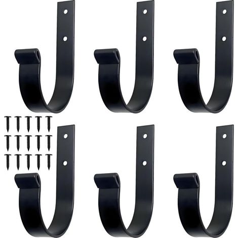 6 Pièces Porte Manteau, Patère Porte Manteau Mural Comprend vis, Porte Serviette Salle de Bain, Porte Serviette, pour Accrocher Manteaux, Vestes, Chapeaux et Serviettes(Noir) (1/5)