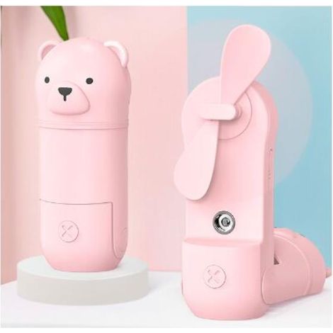 Ventilateur de poche, petit ventilateur, mini ventilateur portable, ventilateur de brume, ventilateur pliable USB silencieux, ventilateur personnel pour bureau/voyage (rose) (1/4)