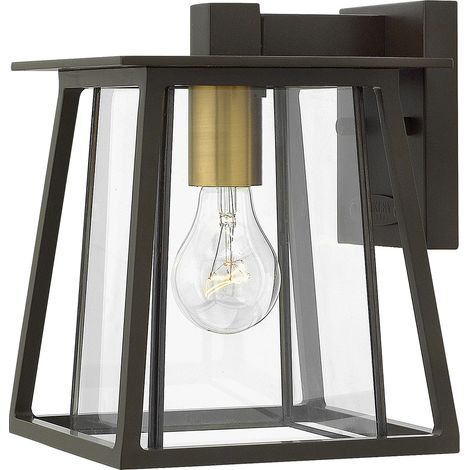 Elstead Walker - Petite lanterne murale extérieure à 1 ampoule bronze IP44, E27 (1/4)
