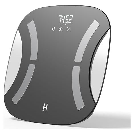Body Analyser Weight Scale - Digital Scale with Body Composition Tracking, BMI, Fat & Water Measurements, LB/KG/ST Weight Options, LED Display & Tempered Glass (1/5)