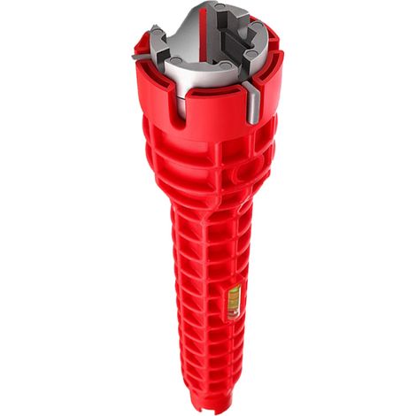 Clé multifonctionnelle pour évier 8 en 1, outil en acier, clé de plomberie rouge à niveau, gain de temps, pour toilettes (1/5)