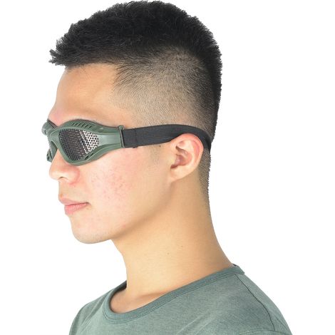 Lunettes de protection sport enfants, réglables et vert fluo, pour activités en plein air.