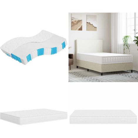 Matelas à ressorts ensachés dureté moyenne 140x200 cm - Matelas À Ressorts Ensachés - Matelas Confortable - Matelas Double - Matelas Blanc - Matelas Livraison Rapide - Home & Living (1/5)