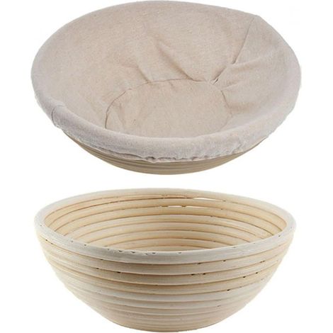 Panier rond en rotin durable de marque, banneton, moule à pain, panier de fermentation (18 cm x 9 cm) (1/5)