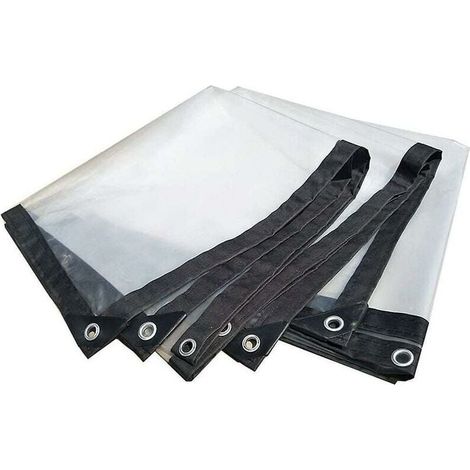 Lona impermeable transparente de 2 x 3 m con ojales: lona grande para exteriores, protección solar, impermeable y resistente a la intemperie para muebles de jardín y piscina. (1/4)