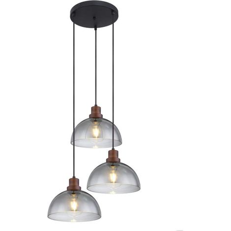 15562-3H SOSPENSIONE METALLO NERO 3XE27 GLOBO