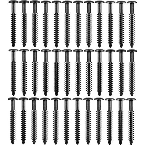 Geeignet für 36 Stück 7,6 cm Vinyl-Lamellenbefestigungen für Fensterpaneele, Dübel, Schrauben und Anker (schwarz).