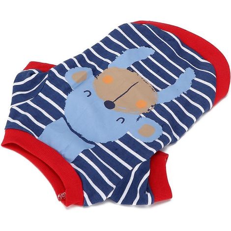 Combinaison pour animaux de compagnie, t-shirt à rayures pour chiens fins, style dessin animé, sweat-shirt à capuche, vêtements d'automne et d'hiver pour animaux de petite et moyenne taille. (1/3)