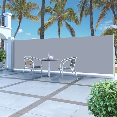 Auvent latéral rétractable Paravent extérieur Brise Vue Rétractable pour Jardin, Balcon, terrasse 160 x 500 cm Gris XZZZ110508 (1/5)