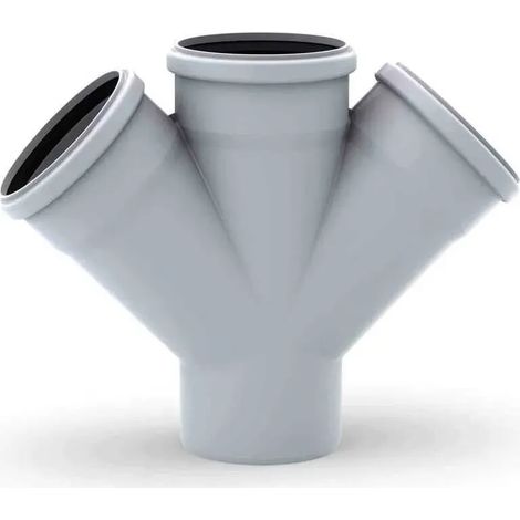 REHAU RAUPIANO PLUS Derivación doble DN 110/110/110, 45 grados, 11229641001