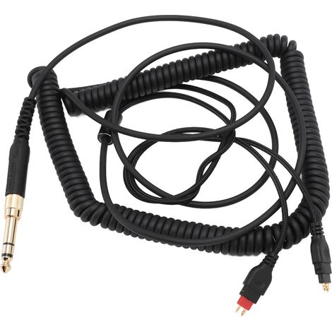 Câble spiralé de remplacement pour casque audio Sennheiser HD650, HD660 S, HD600, HD6XX, HD580, HD565, HD545 et HD535, avec prise jack 3,5 mm et adaptateur 6,35 mm (1/5)