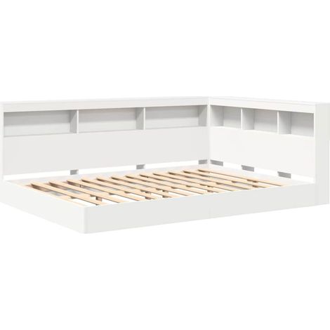 Letto Libreria Bianco 160 x 200 cm Legno ingegnerizzato vidaXL (1/5)