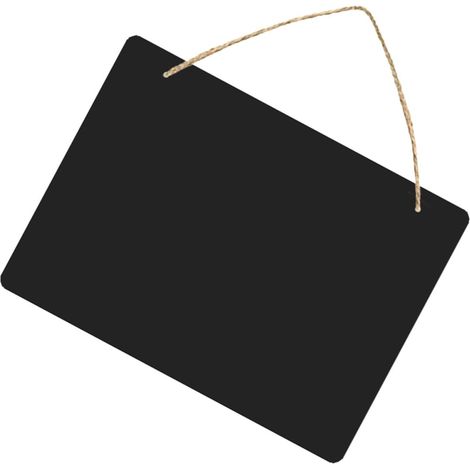 Panneau Décoratif Mural Noir Lot de 4 avec Corde Tableaux Noirs Suspendus en Bois Mdf pour Décoration et Prise de Notes Jardin (1/5)