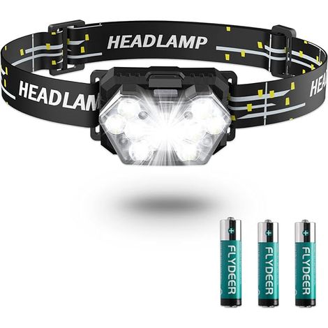 Linterna frontal LED a pilas (paquete de 2), 2000 lúmenes (1/5)