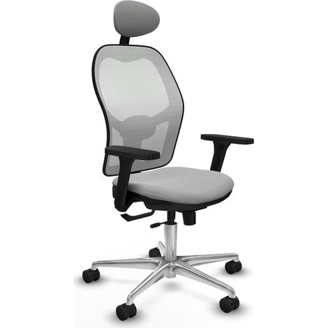 Sedia da ufficio piqueras y crespo Jorquera bianco rete alluminio (1/2)