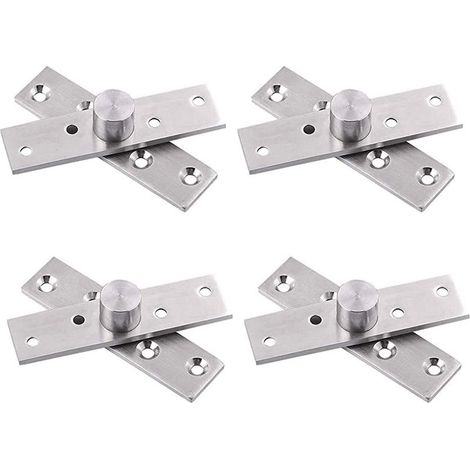 Charnières Pivot Porte à Rotation Cachée de 360 Degrés 4 PCS Pivot Hinge for Door Charnière de Porte Supérieure Inférieure en Bois à Charnière en Acier Inoxydable épaissies pour Armoire Fenêtre Porte (1/4)