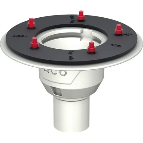 ACO Scarico a pavimento Passavant DN70 90 Gradi/2,0l/s/flangia a pressione/senza guarnizione idraulica/verniciato a polvere, 5171.60.20