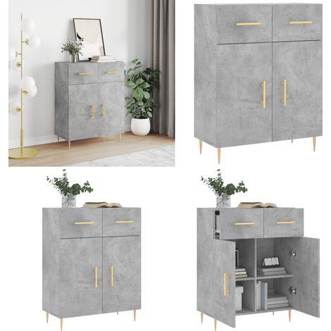 Sideboard Betongrau 69,5x34x90 cm Holzwerkstoff - Sideboard - Wohnzimmermöbel - Holzmöbel - Grau - Modern - Home & Living (1/5)