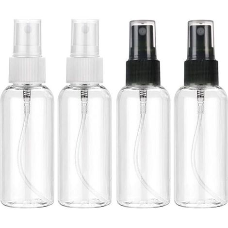 4pcs 100ml Flacon Vaporisateur, plastique transparent Bouteille de Voyage Vide Réutilisables, Spray Sous-Bouteilles de Cosmétiques pour Rechargeable de Voyage (1/5)