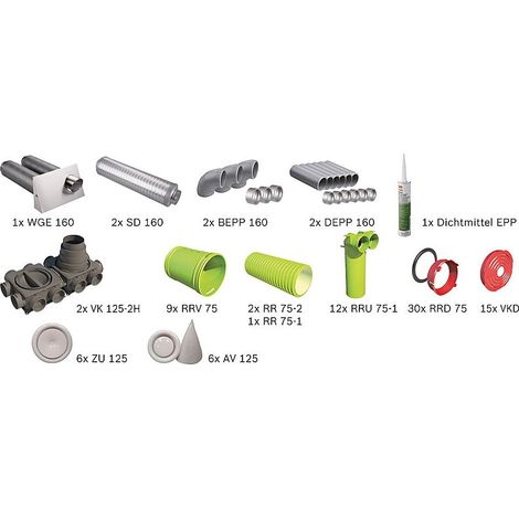 BOSCH Wohnungslüftungspaket BOPA VE103 Luftverteilpaket Rundrohr- bis 160 m2 - 7739624818