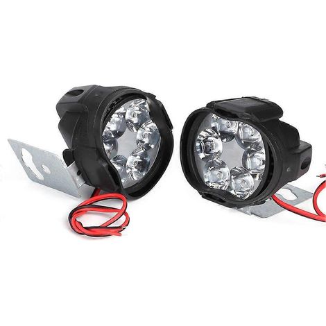 2PCS 6 LED Phare Moto Spot Anti-Brouillard Universel, Feu Avant Étanche 12V pour Moto Scooter Quad (1/4)