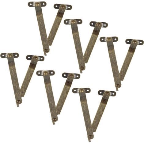 6 Pack Jewelry Box Lid Folding Hinges, Antique Brass, Iron Swivel Hinges (Folded Length: 97mm, Width: 10mm) (1/5)
